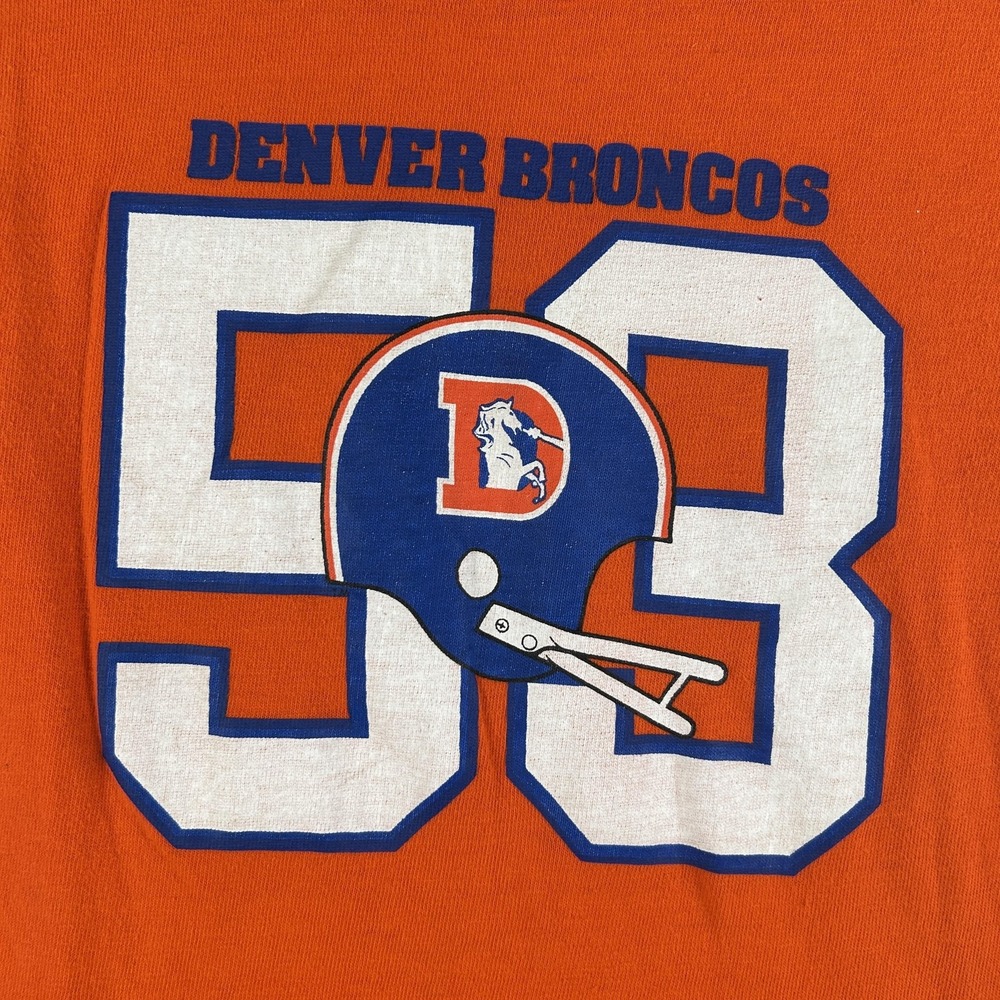 Vintage Denver Broncos Shirt Womens Small Orange NFL Football Champion USA 80s - Picture 2 of 15